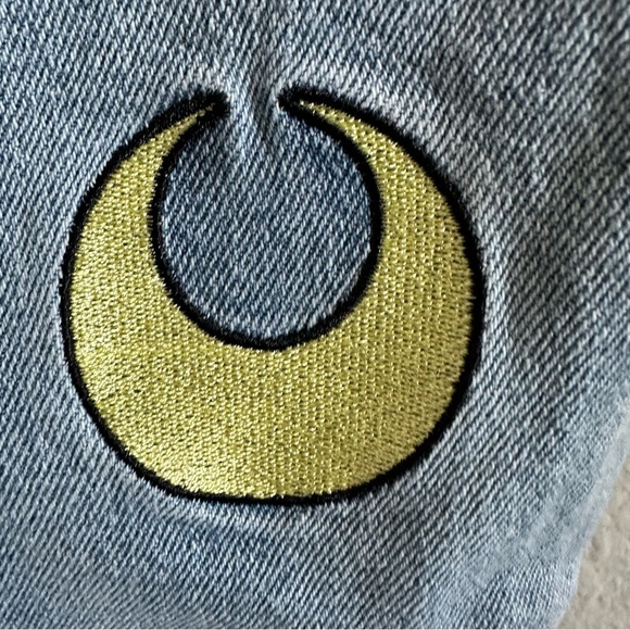 Sailor Moon Icons Embroidered Mom Jeans women’s new - Picture 11 of 16